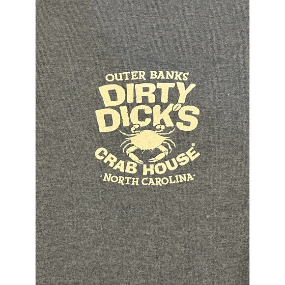Dirty Dick’s Crab House T-Shirt Outer Banks NC Blue Gildan Ultra Cotton M - Picture 3 of 7